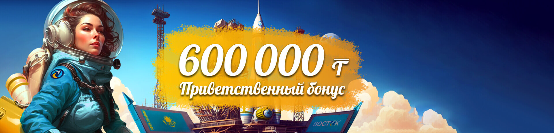 Получить велкам бонус 600 000 тенге на сайте Vostok Casino